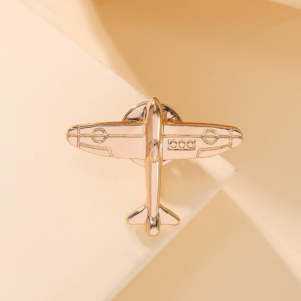 Vintage Golden And Silvery Old Style Fighter Jet Metal Brooches Bomber Shaped Lapel Pins For Sky Dream