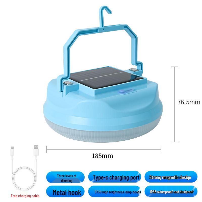 Solar-Powered Bread-Style Light with Broad Illumination and USB Charging