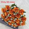 18 Heads Artificial Rose Flower Cluster For Hotel Lobby And Wedding Celebration