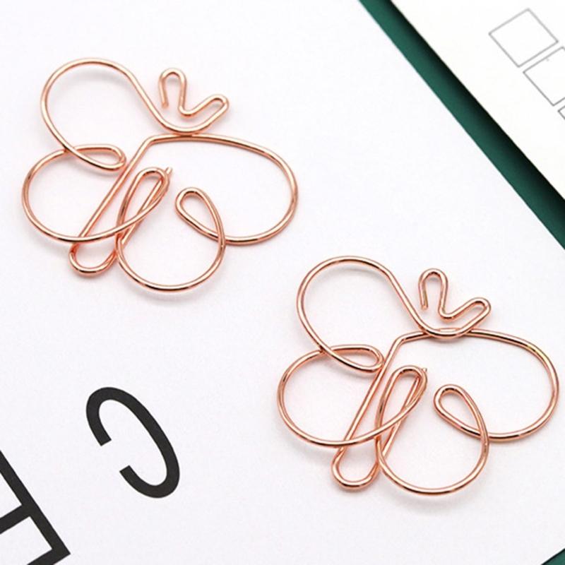 30Pcs Butterfly Shape Metal Paper Clip 38x32mm File Organiser Clip Bookmarks Page Marker Clips for Document Notebook