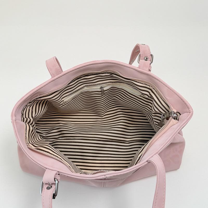 2026 Korean Style Women's Leather Shoulder Bag - Simple, Versatile, Commuting Handbag with Buckle Design