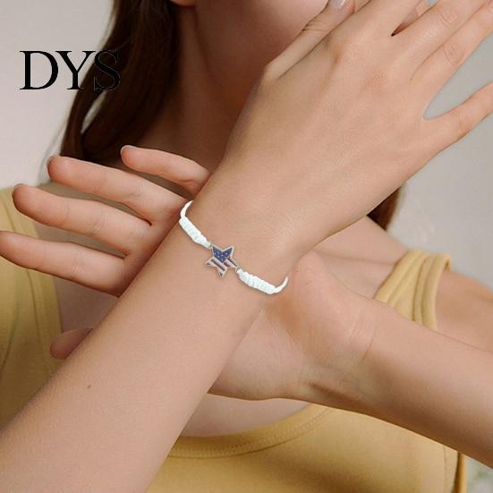 Gevlochten Touw Polssieraad Amerikaanse Onafhankelijkheidsdag Armband Vierde Juli USA Letter Hanger Verenigde Staten Vlag Armband Vorm Verstelbaar Trekkoord