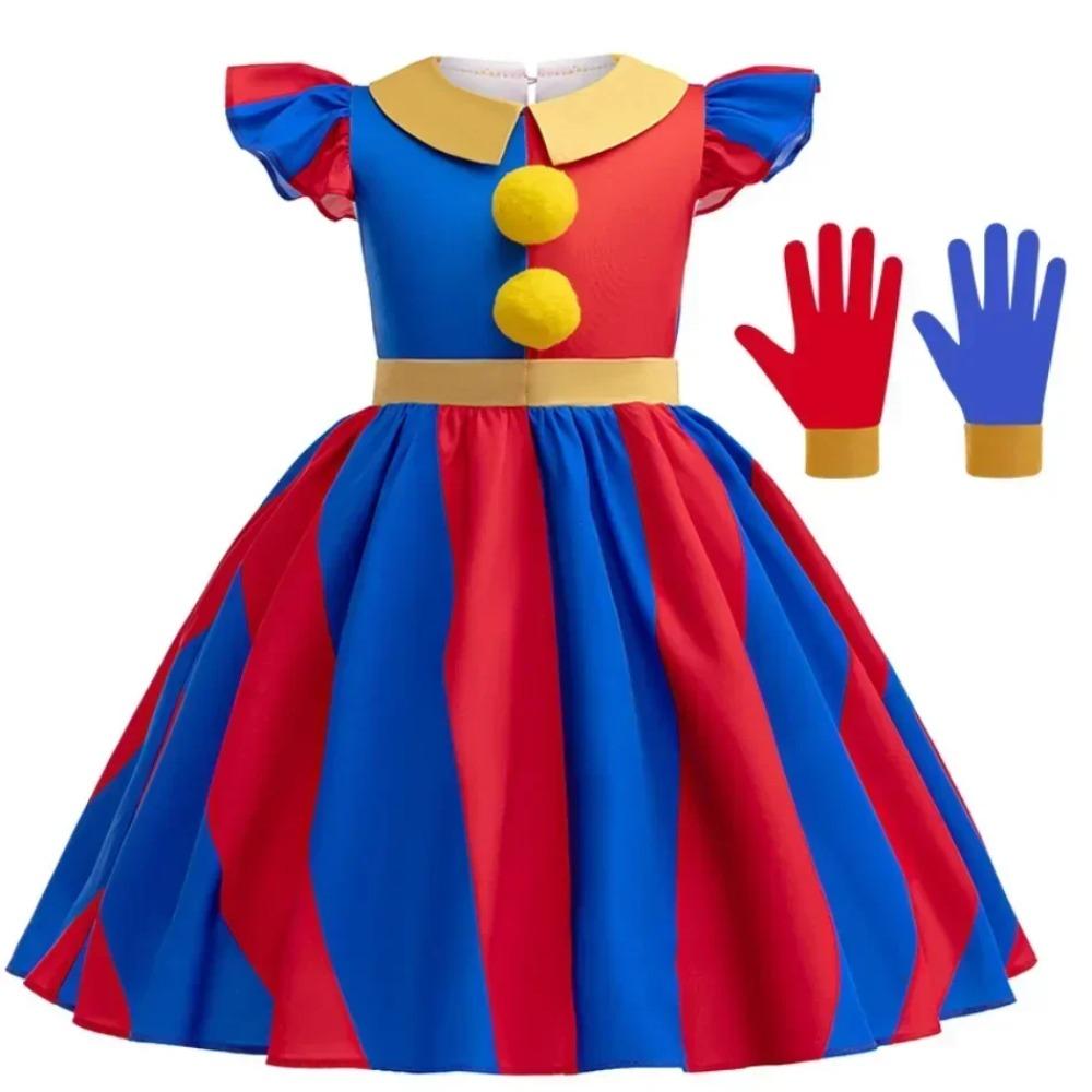 Ragazza Anime Cartone Animato Pomni Raghata Jax Caine Costume Cosplay Incredibile Circo Digitale Cosplay Clown Tuta per Bambini Ragazzi Costume di Halloween