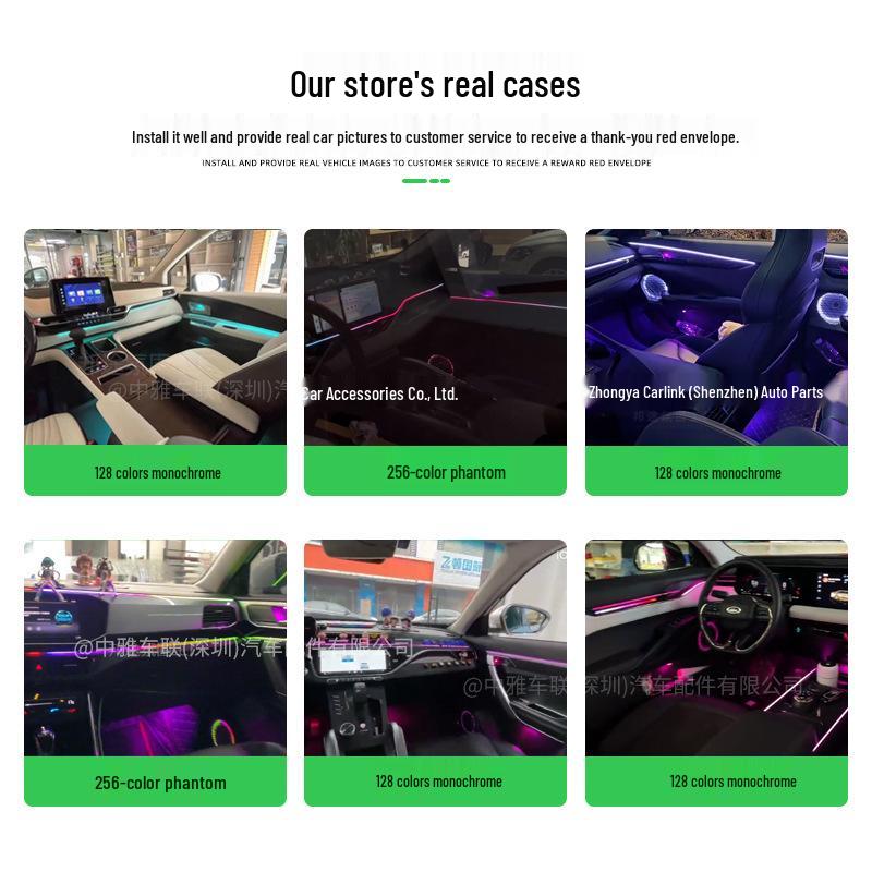 High-End 64-Color LED Car Interior Atmosphere Light – Hidden & Colorful Car Modification