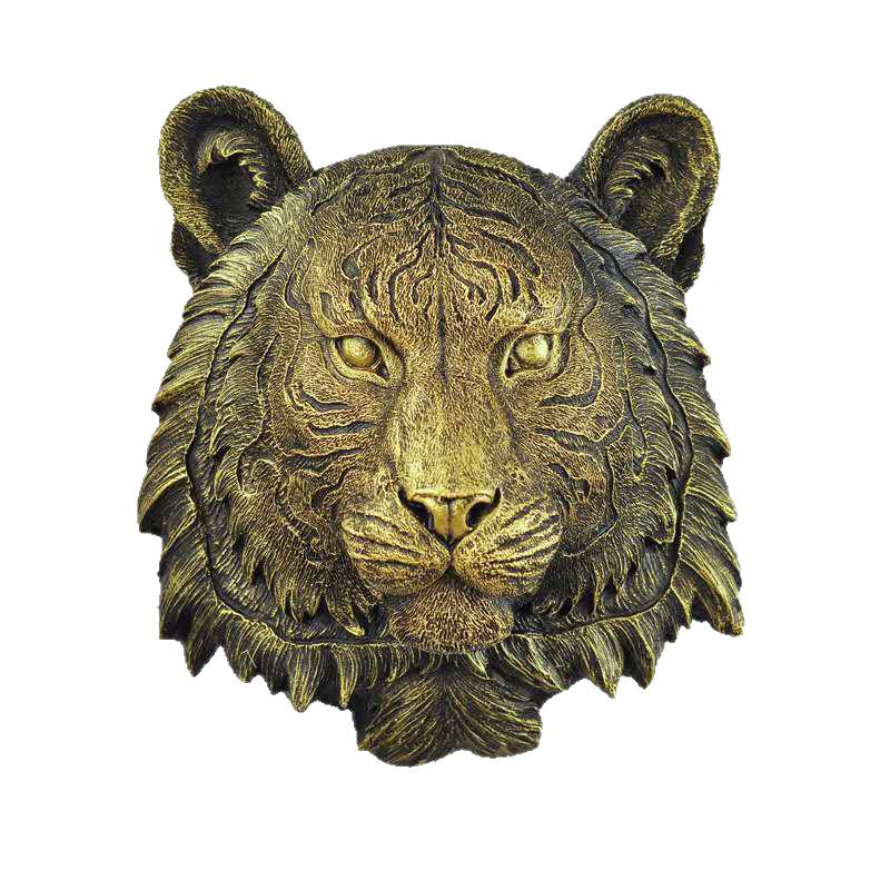 Copper-Plated Industrial Animal Wall Ornament - 3D Hanging Décor for Bar or KTV Background.
