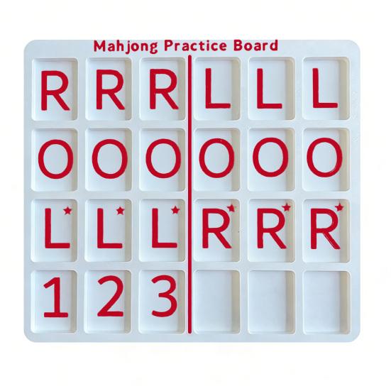 Portable Mahjong Practice Board 3D Printed Mahjong Solo Training Tool American Mahjong Strategy Aid Lightweight Mahjong Players Practice Tools красный