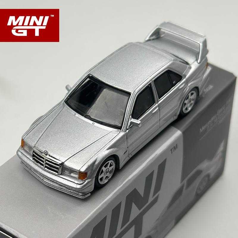 MINIGT 1:64 Mercedes-Benz 190E 2.5-16 Evolution II Astral Silver alloy car model 852
