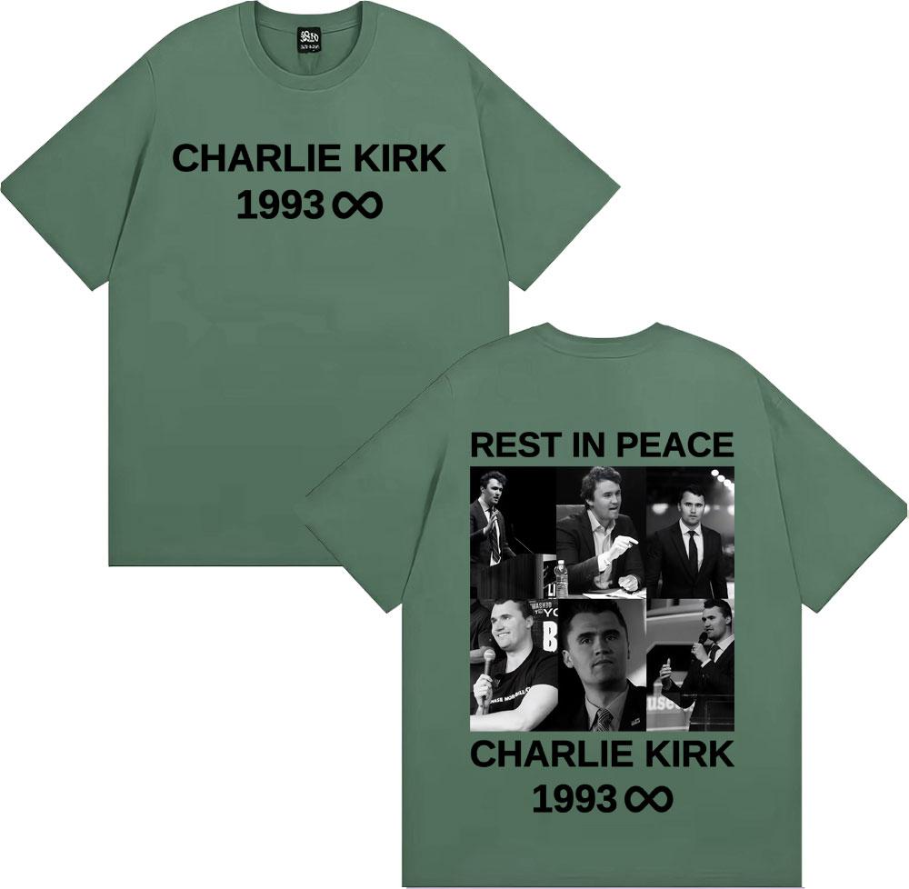 Riposa in Pace Charlie Kirk Magliette Grafiche Uomo Donna Moda Casual 100% Cotone Maglietta Harajuku Classica a Maniche Corte