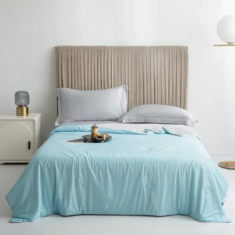 2026 Air Condition Comforter for Summer Pure Color Ice Silk Cooling Blanket Lightweight and Smooth Summer Cold Quilt Cooling Blanket for Bed