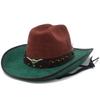 Fashion Strict Selection, High-quality Suede, Western Cowboy Hat, Personalized Contrasting Color, Bull Head Sunscreen, Sun Hat, Big-brimmed Top Hat