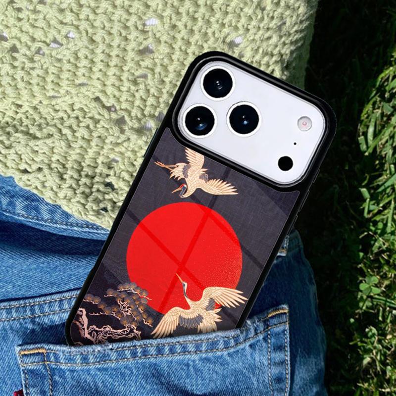 Red-crowned Crane Bird Soft Phone Case For iPhone 17 AIR 16 Pro Max 15 14 Pro 11 12 13 Shockproof Silicone Cover