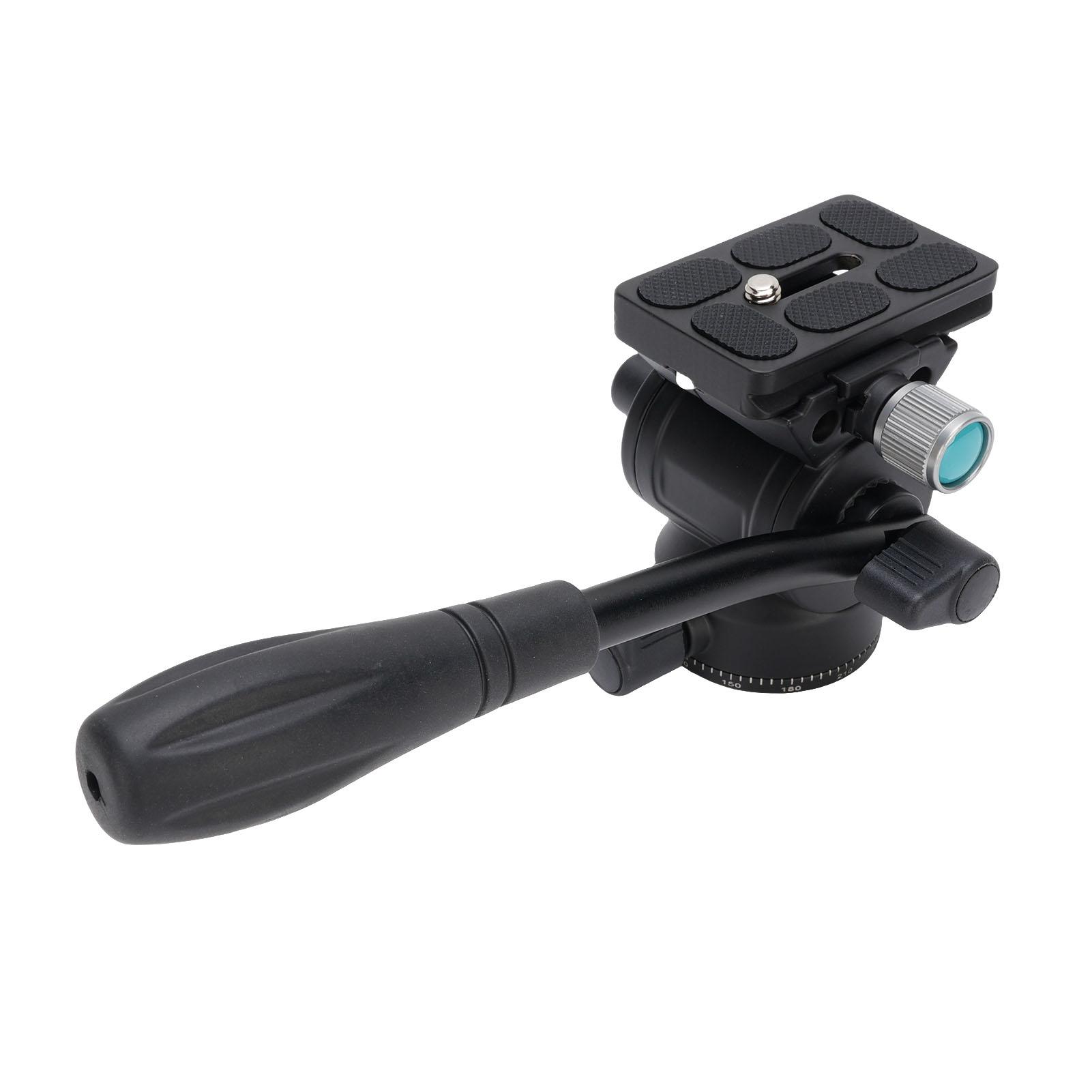 

Tripod Fluid Head 360 degrees Panorama Aluminum Alloy Video Tripod Head with Steel Handle 3 8in Bottom Screw Hole 5kg
