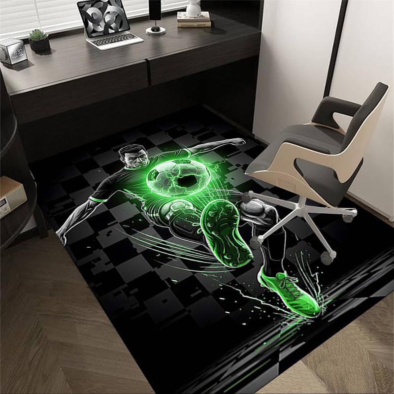 

1PC Soccer Player Anti-slip carpet, suitable for Office, bedroomand playrooms. It can also be used as a sofa footrest cover-R20 60cm by 90cm