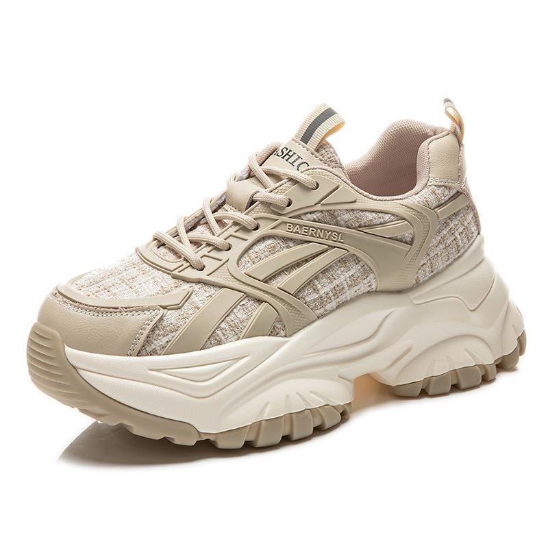 Suction Film Sole Dad Shoes Autumn and Winter 2025 Women's New Platform Leather Casual Women's Shoes Versatile Running Sneakers Women