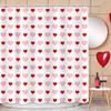 Cute Valentine'S Day Shower Curtain Funny Abstract Modern Hearts Bathroom Curtain Romantic Waterproof Polyester Shower Curtain