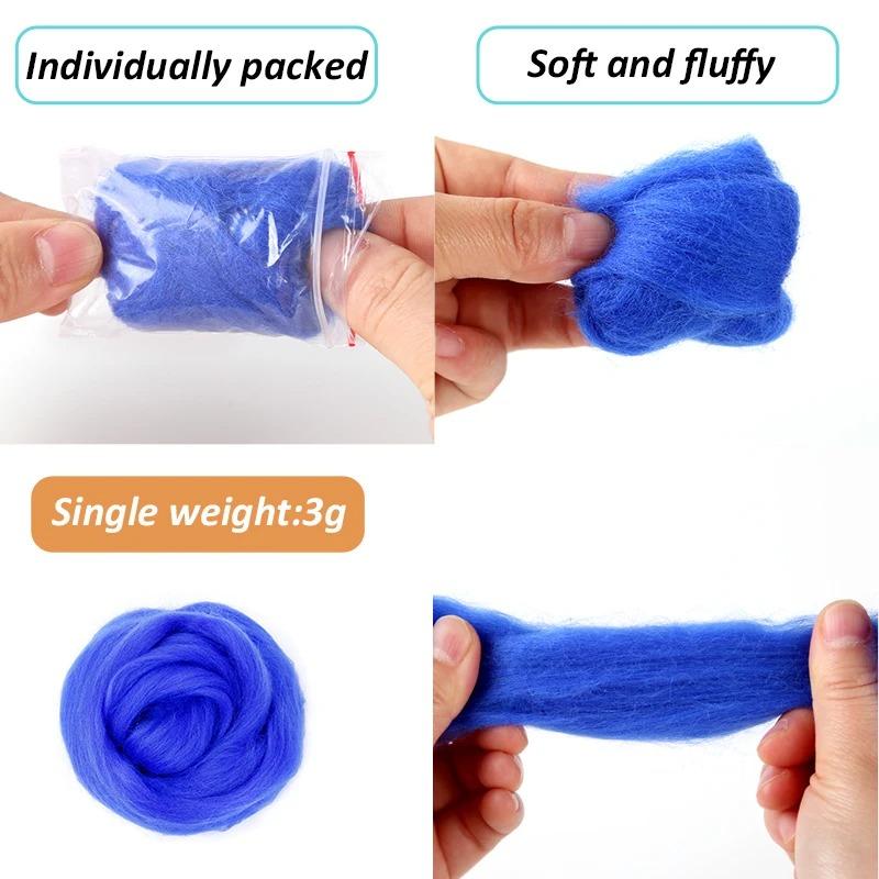 50 kolorów 3g wełna wędrująca włókno DIY Filc robótki ręczne Materiał wełniany zestaw do filcowania małych zabawek