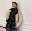 Cute pattern scarf, warm in winter, cute cat imitation cashmere scarf, female, short beard shawl, scarf dual-purpose