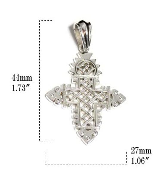 African Ethiopian Cross Silver Pendant for Men and Women