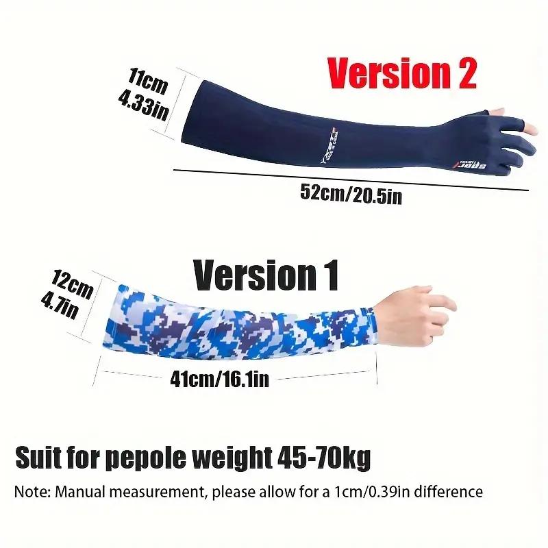 1Pair UV Protection Arm Sleeves 2-Finger Extended Arm Covers for Cycling Running Fishing Climbing Breathable Anti-Slip Arm Cover