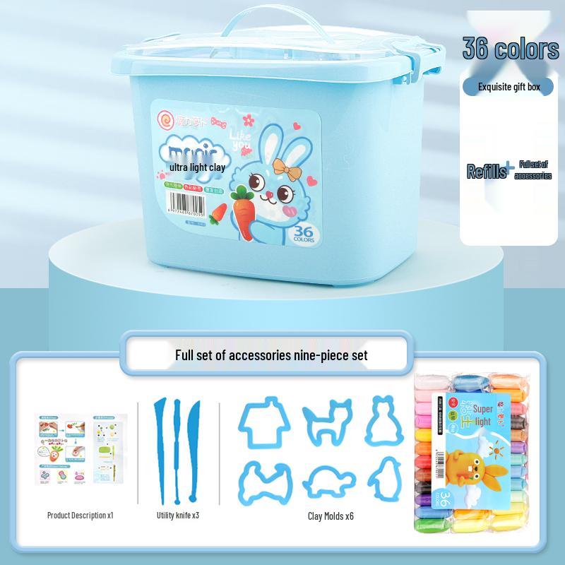 24-Color Large Pack White Clay Plasticine for Toddlers