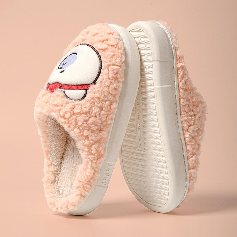 Home slippers confinement shoes non-slip cotton slippers new warm winter cotton shoes wear-resistant women comfortable soft home men
