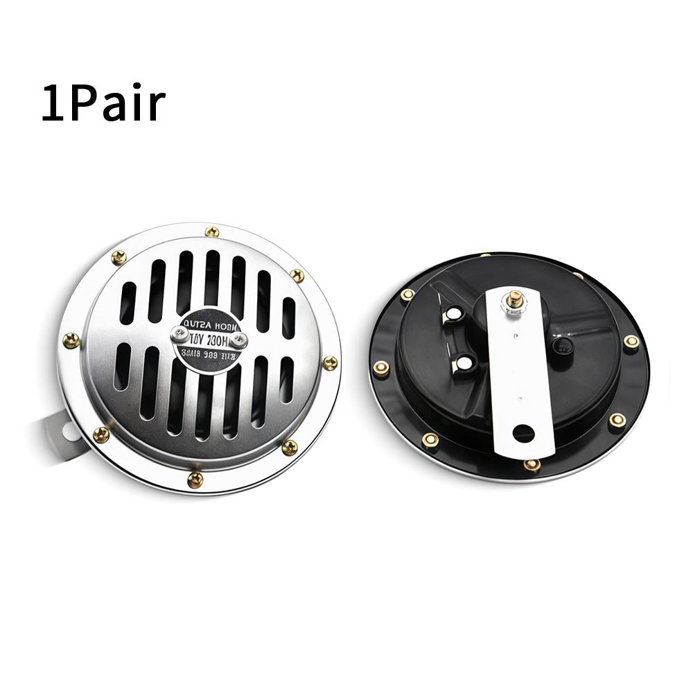 1Pair 12V Super Loud Electric Horn Waterproof High Low Tone Aluminum Coil Horn For Car Motorcycle Truck 1pair