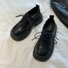 British style small leather shoes women's 2025 spring new retro Japanese thick-soled heightening lace-up Internet celebrity loafers women's single s