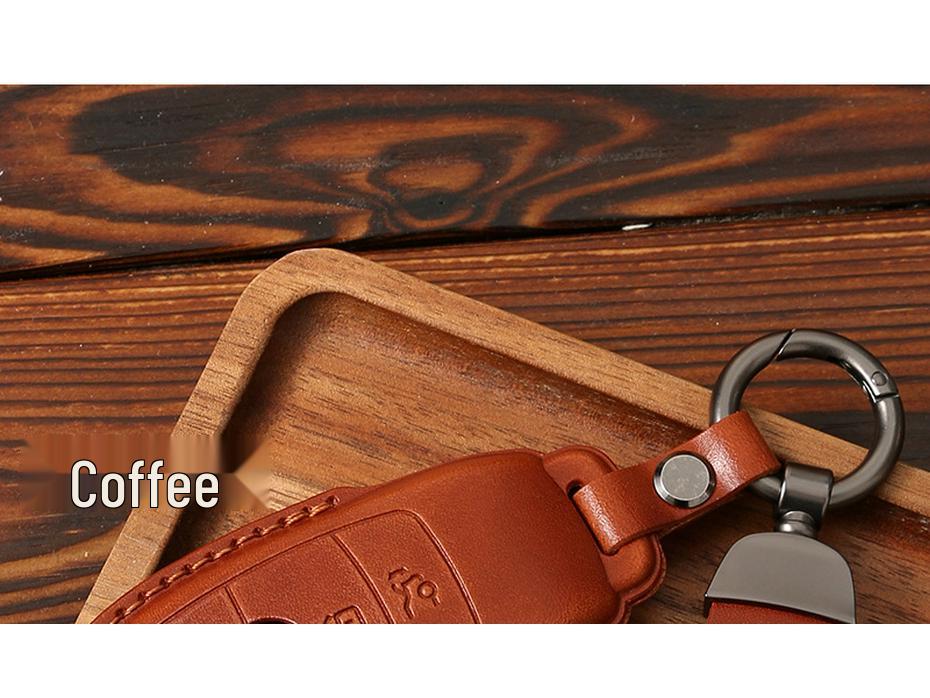 Husă din piele naturală pentru cheie Mercedes pentru E-Class E300, A200L, C-Class 260L - Model vechi pentru bărbați