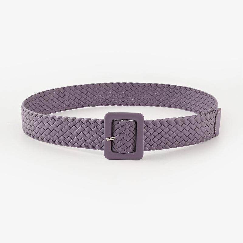 Japanese Pastoral Woven Wide Belt Candy Color Bag Buckle Decorative Dress Jeans Belt Women