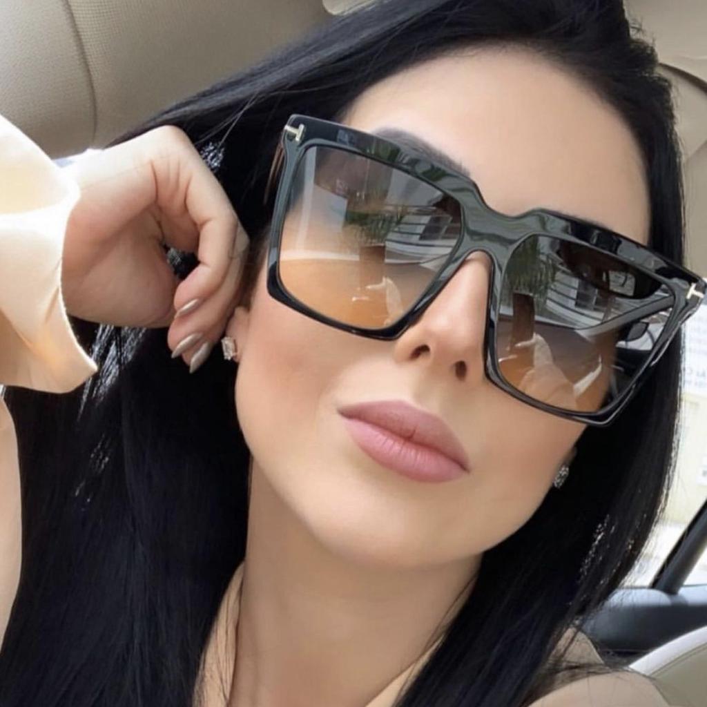 Fashion Square Sunglasses Women Vintage Oversize T Women's Sun Glasses Black Gradient Female Glasses Men's Oculos UV400