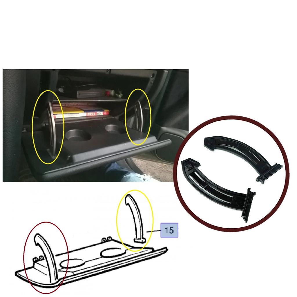 BDP1127 Glove Box Mount Frame Hinge Pivot Joint Holder Retainer Hook Black 5114275 for Opel Vauxhall Holden Astra G Zafira A