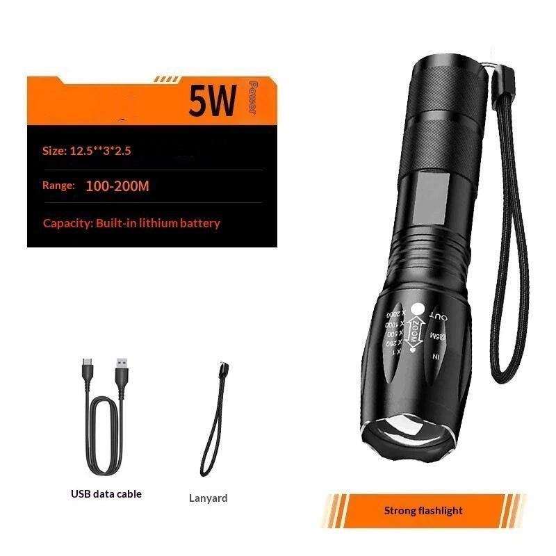 High Power Led Flashlight Zoomable Aluminum Camping Torch Waterproof Uses Batteries Outdoor Activities