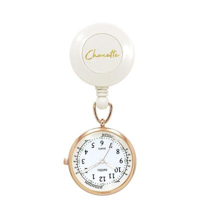 Nursery Nurse Watch with Reel and Clip, Simple Pulse Meter Display, Luminous, One Size, White, 1233290A