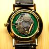 Used [In operation] SEIKO brown leather quartz watch gold case OMEGA