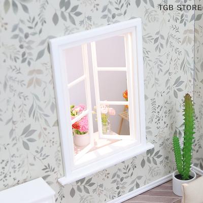1 Satz Holzfensterrahmen Modell 1/12 Puppenhaus Mini Möbel Dekoration Spielzeug Puppenhaus Mikro Szene Konstruktionsrequisiten