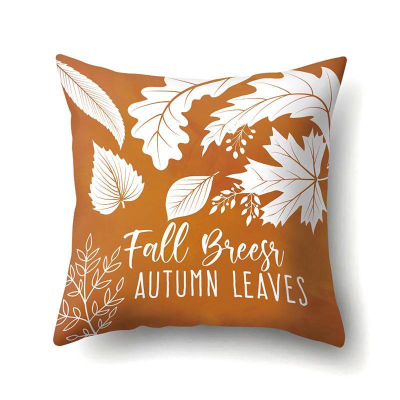 Thanksgiving Pillowcase Blessing Maple Leaf Pumpkin Sofa Cushion Cover Office Home Living Room Pillowcase