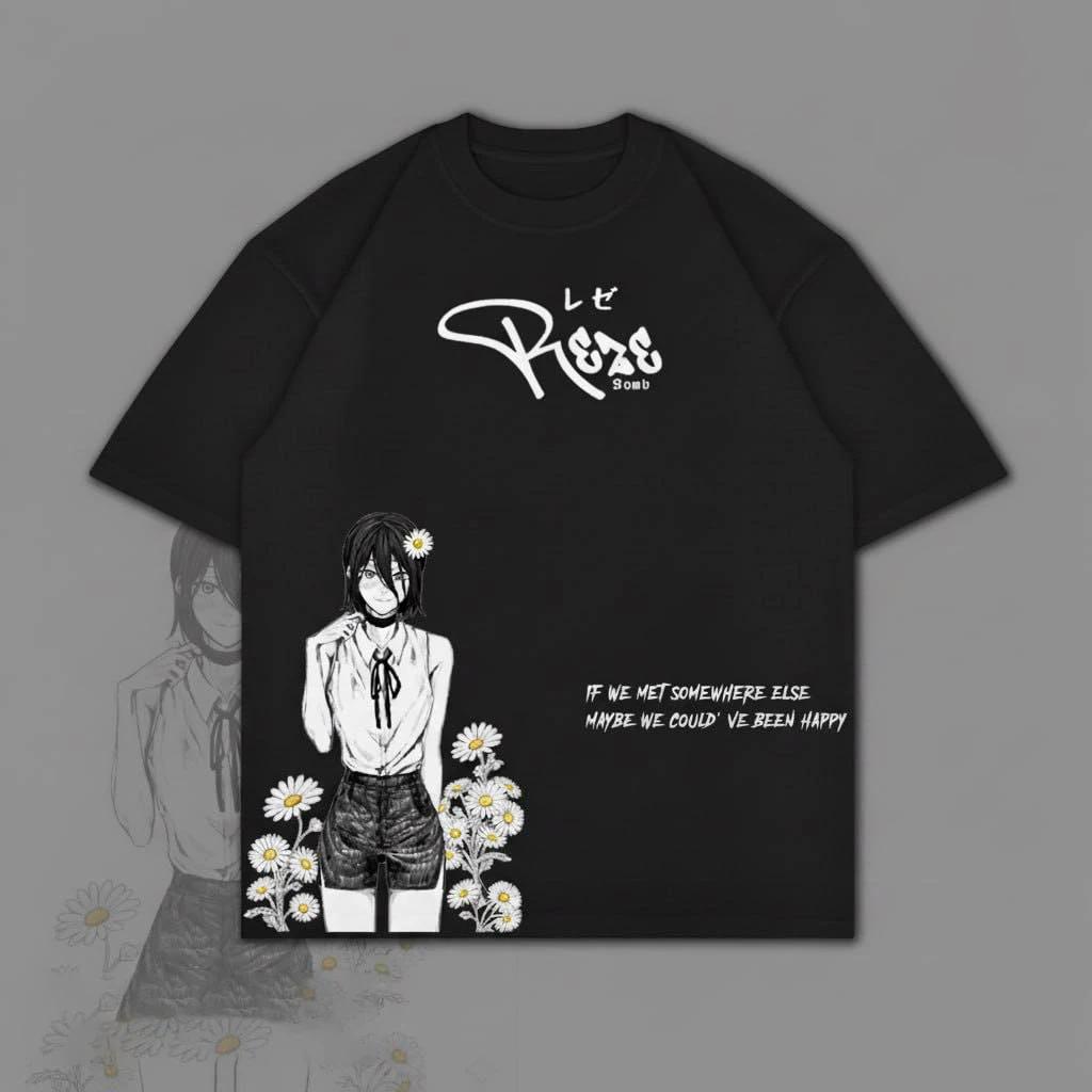 The Movie Reze Arc Printed T-shirt Men Women Oversized Y2k T-shirt Chainsaw Man Anime Manga Graphic T-shirt S