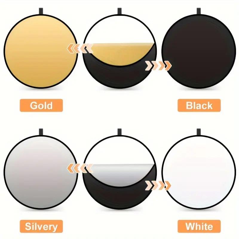 5-in-1 Video Light Panel - Enhance Video, Live Streaming And Photography With A Soft Fill Light With A Foldable Reflector
