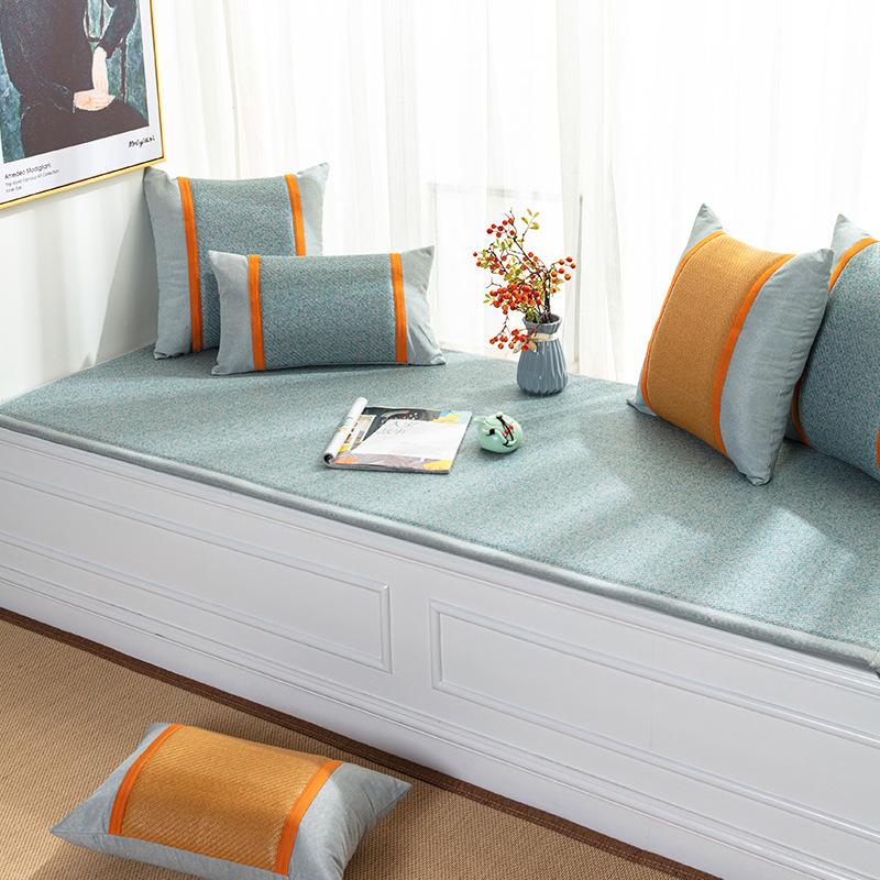 Summer Window Cushion Ledge Cushion Four Seasons Universal Ins Wind Ice Silk Rattan Mat Bay Window Decoration Balcony Cushions Blanket