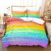Cartoon Rainbow Duvet Cover Twin Queen King Cute Clouds Bedding Set for Kids Girls Kawaii Room Decor Starry Sky Comforter Cover