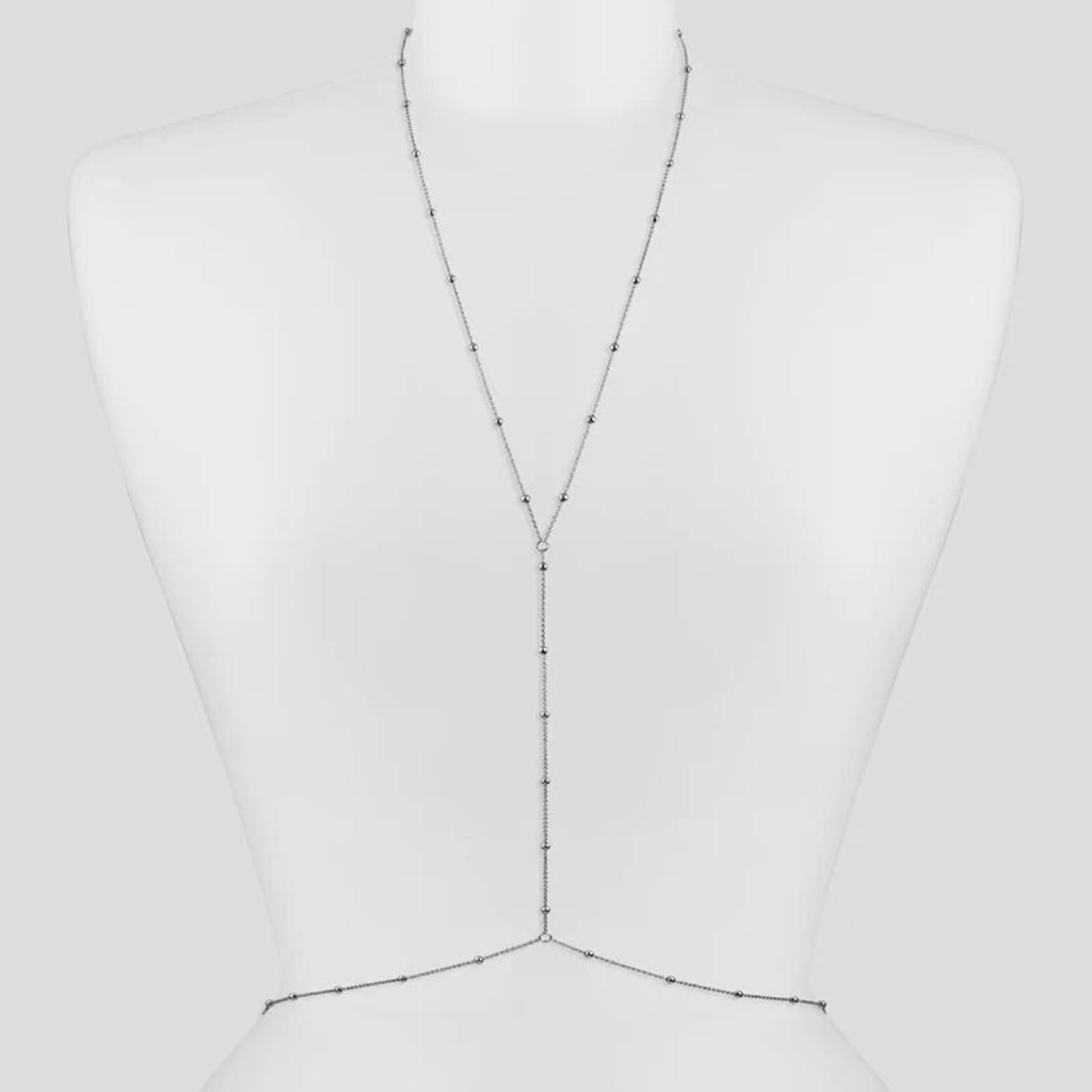 Catena per vita con perle semplice e alla moda in acciaio inossidabile Catena per corpo da donna bohémien Accessori sexy per matrimoni in spiaggia Donna Reggiseno Cro