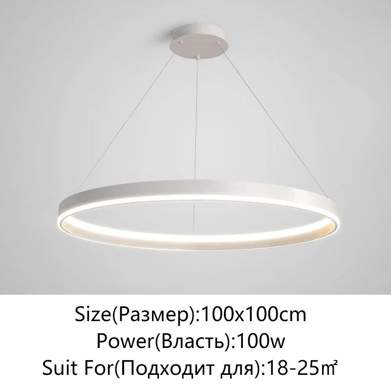 Minimalist White LED Chandelier for Living Room Bedroom Dining Room Kitchen Ring Ceiling Chandelier Lighting Home Decor Light