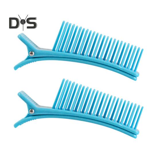 

2 шт. зажим для укладки волос, профессиональный нескользящий гребень для пробора без следов, зажим для волос с клювом утки, домашний салон, женская стрижка волос S синий