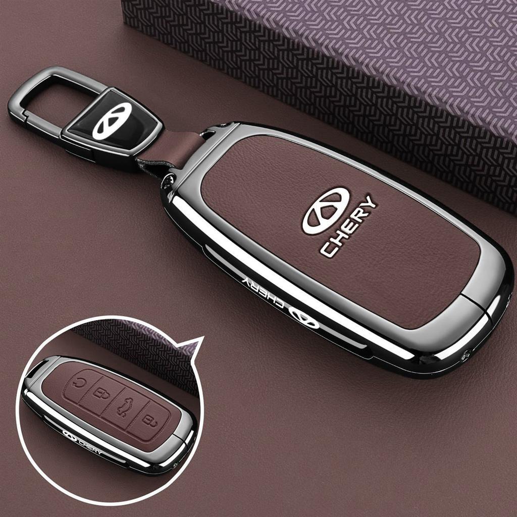 Estuche de Aleación de Zinc para Llave de Coche para Chery Tiggo 7 Pro 8 9 2025 2026 Llavero Funda Remota Bolsa Carcasa Soporte Anillo Accesorios Fob