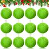 12pcs Lemon Green Fluffy Ball Soft Faux Fur Plush Texture Holiday Theme Hanging Detail Festive Tree Decor Accessory