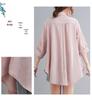 2026 Stylish Cotton Linen V-Neck Casual Plus Size Shirt with Belly Coverage and Wide Hem