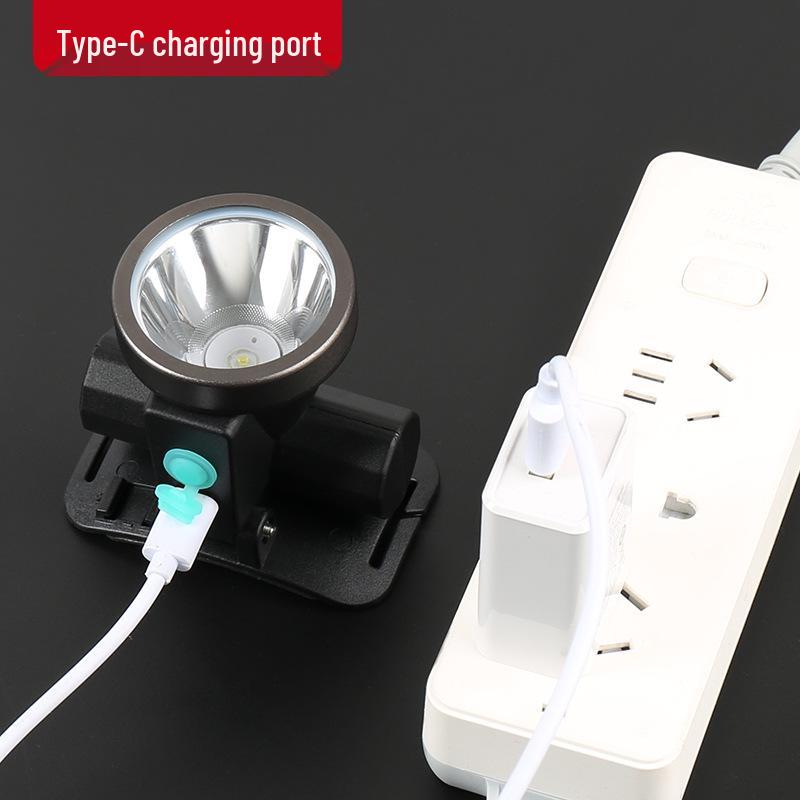 Compact Rechargeable Headlamp: Super Bright, Lightweight, Lithium Battery-Powered Flashlight for Night Fishing and Mining