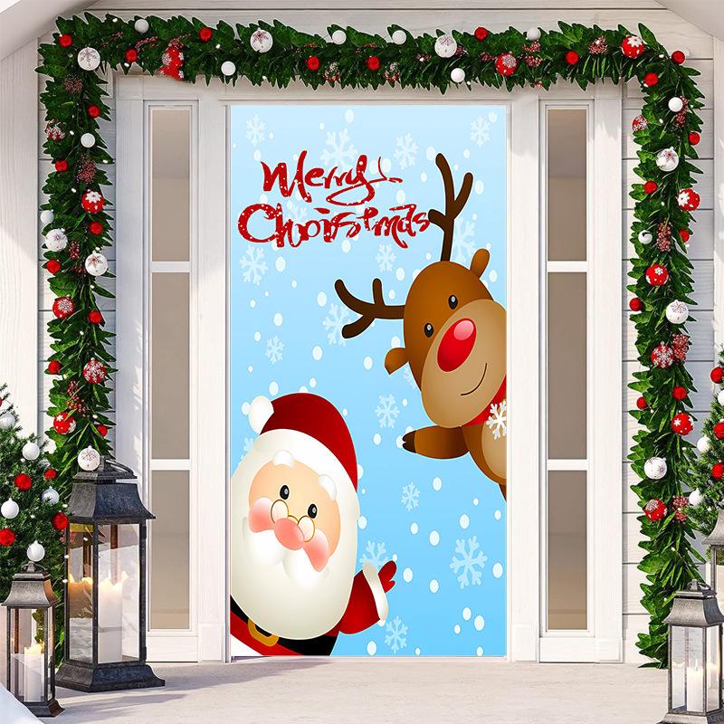 Christmas Door Tapestry: Hanging Cloth Decoration for Festivals & Parties