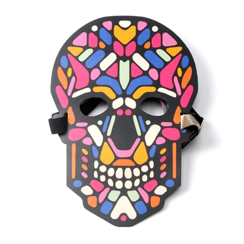 Premium Quality Sound Activated Led Mask For Halloween Dance Rave Edm Events