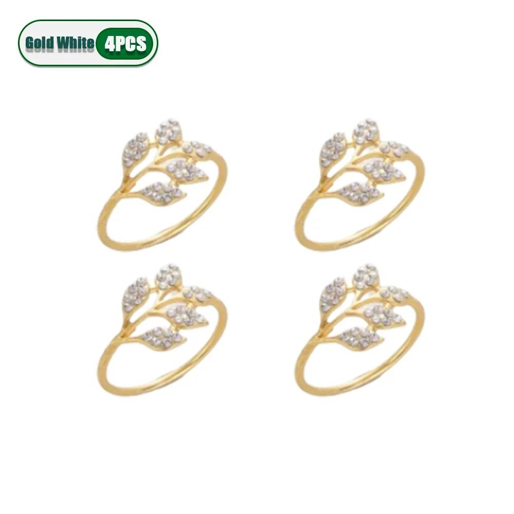 

Reusable Napkin Rings with Green Leaf Design High-Quality Metal Easy To Clean and Durable Ideal for Weddings and Christmas